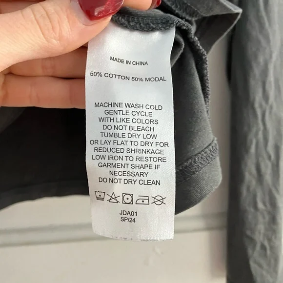 Quince Cotton Classic Gray Women's Long Sleeve Top - Picture 5 of 5